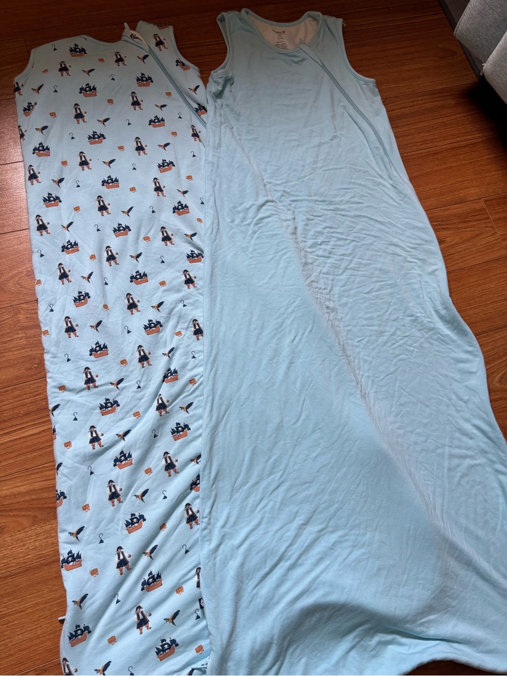 Kyte BABY Light Blue Sleeveless Sleep Sacks - Pirate Print & Solid